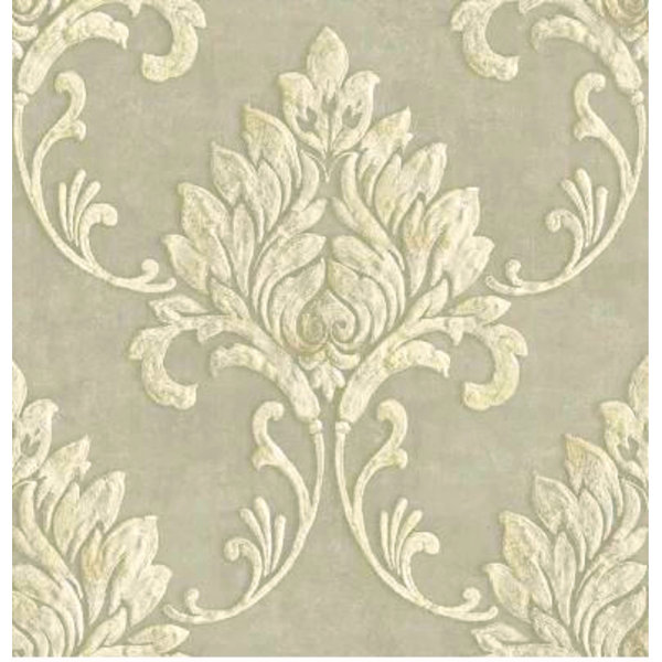 Rosdorf Park Cream & Pale Gold Damask Peel & Stick Wallpaper Wayfair.ca